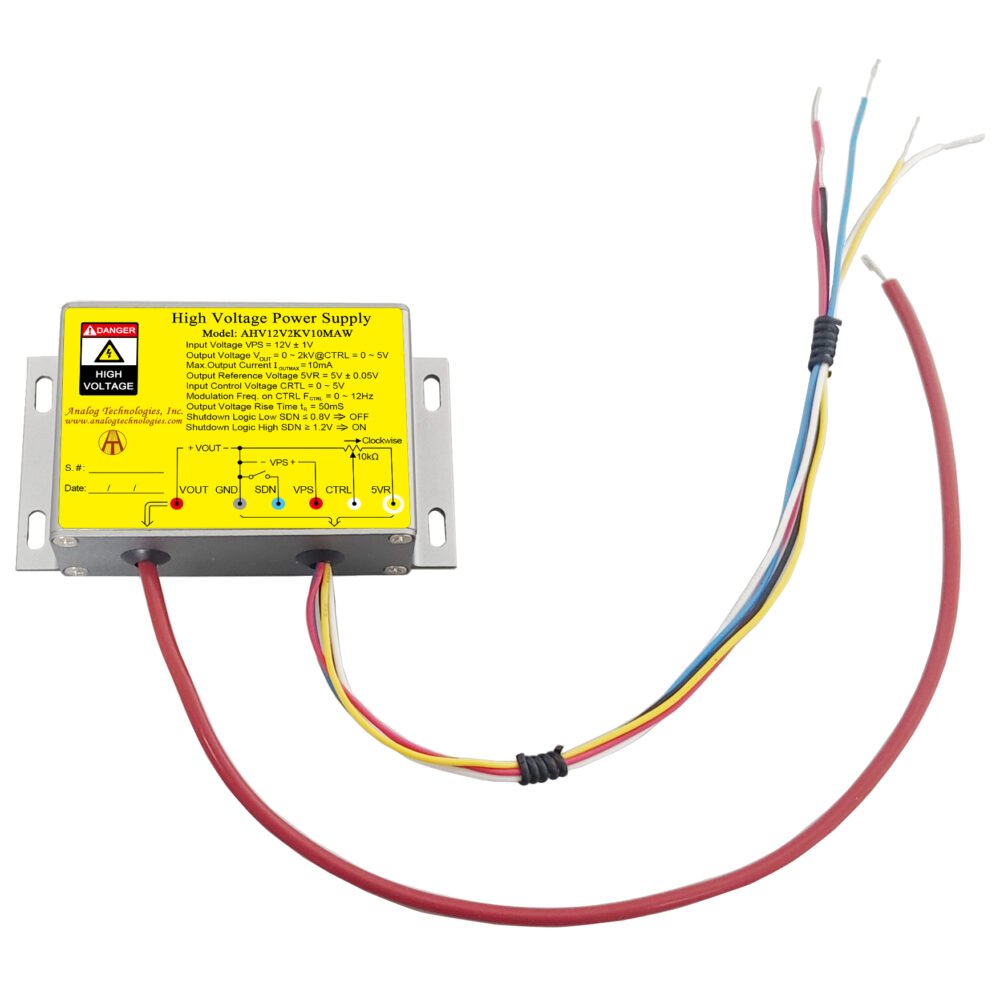 AHV12V2KV10MAW 2kV 10mA DC DC HV Power Supply (12V Input)