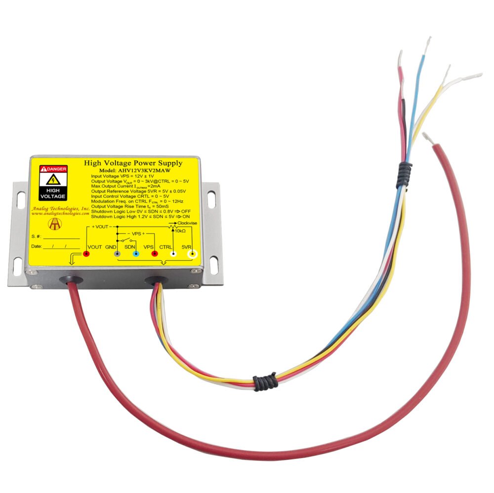 AHV12V3KV2MAW 3kV 2mA DC DC HV Power Supply (12V Input)