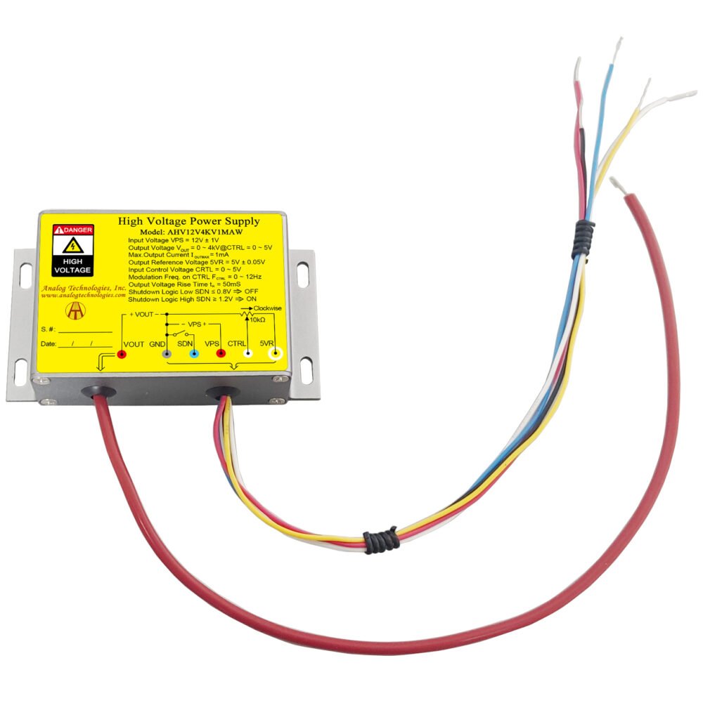AHV12V4KV1MAW 4kV 1mA DC DC HV Power Supply (12V Input)