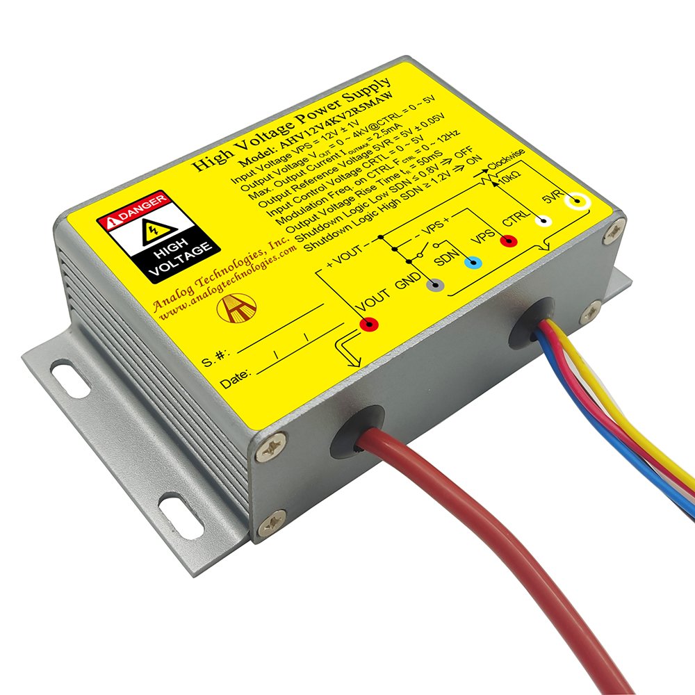 AHV12V4KV2R5MAW 4kV 2.5mA DC DC HV Power Supply (12V Input)