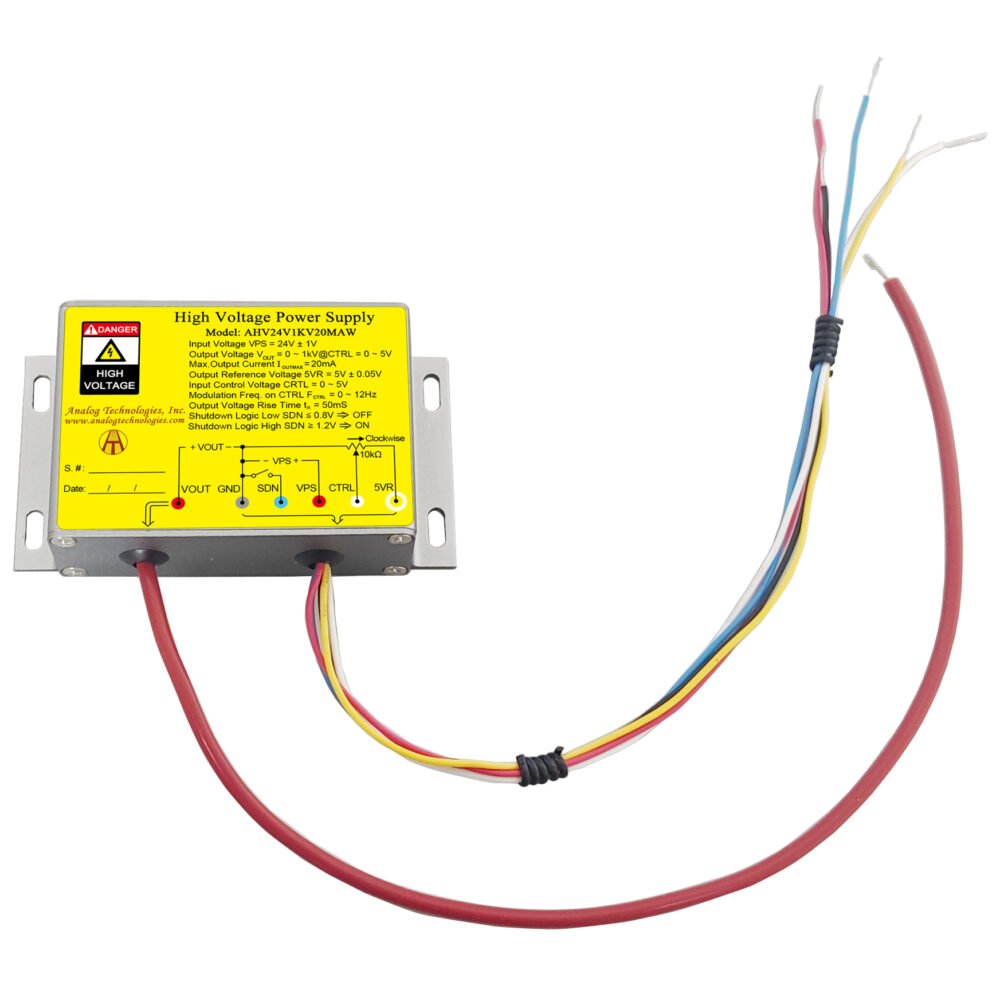AHV24V1KV20MAW 1kV 20mA DC DC HV Power Supply (24V Input)