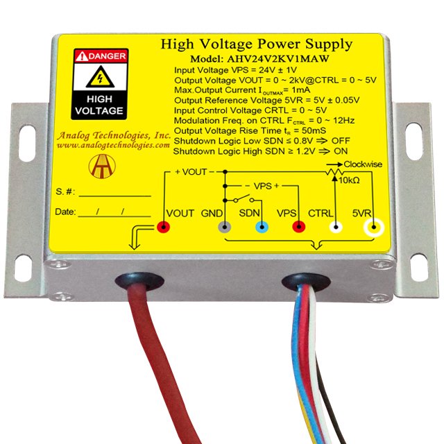AHV24V2KV1MAW 2kV 1mA DC DC HV Power Supply (24V Input)