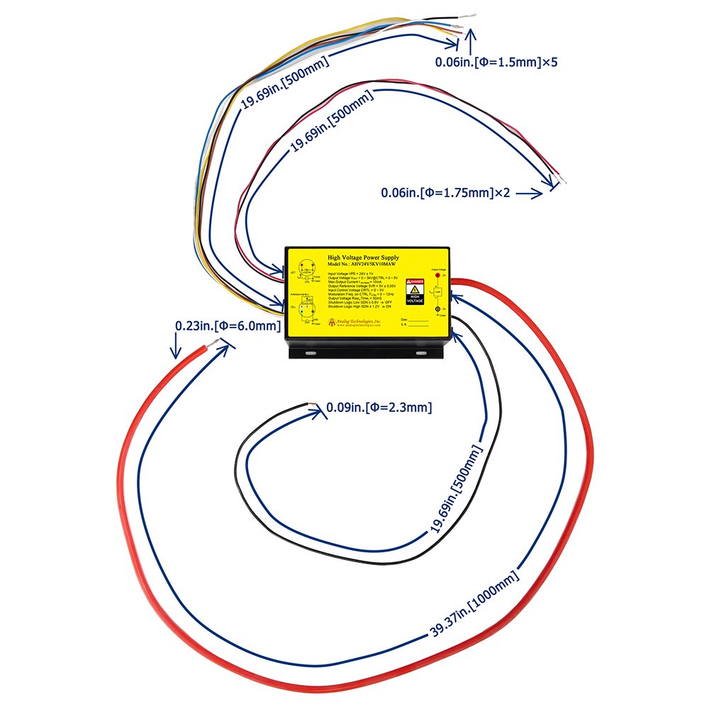 AHV24V5KV10MAW 5kV 10mA DC DC HV Power Supply (24V Input)