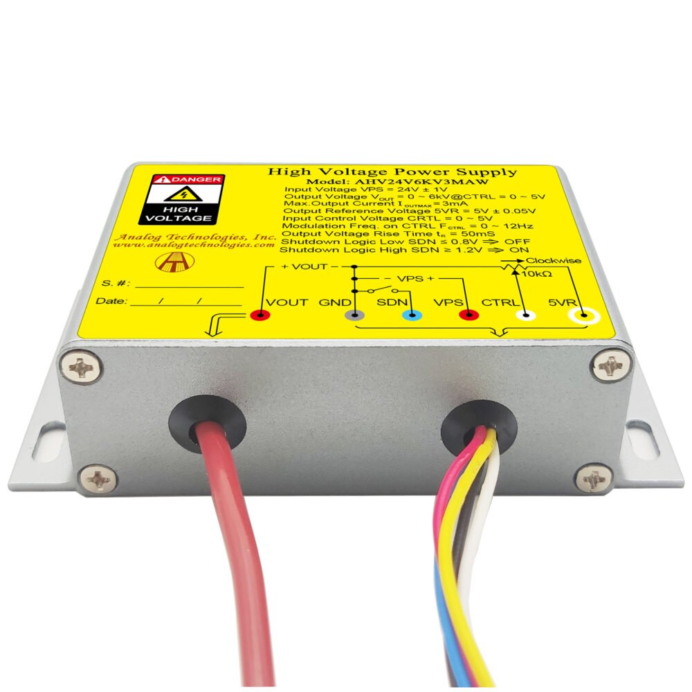 AHV24V6KV3MAW 6kV 3mA DC DC HV Power Supply (24V Input)