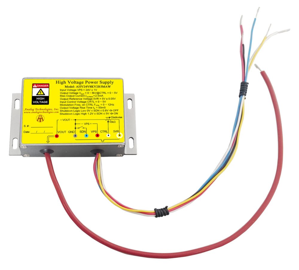 AHV24V8KV2R5MAW 8kV 2.5mA DC DC HV Power Supply (24V Input)