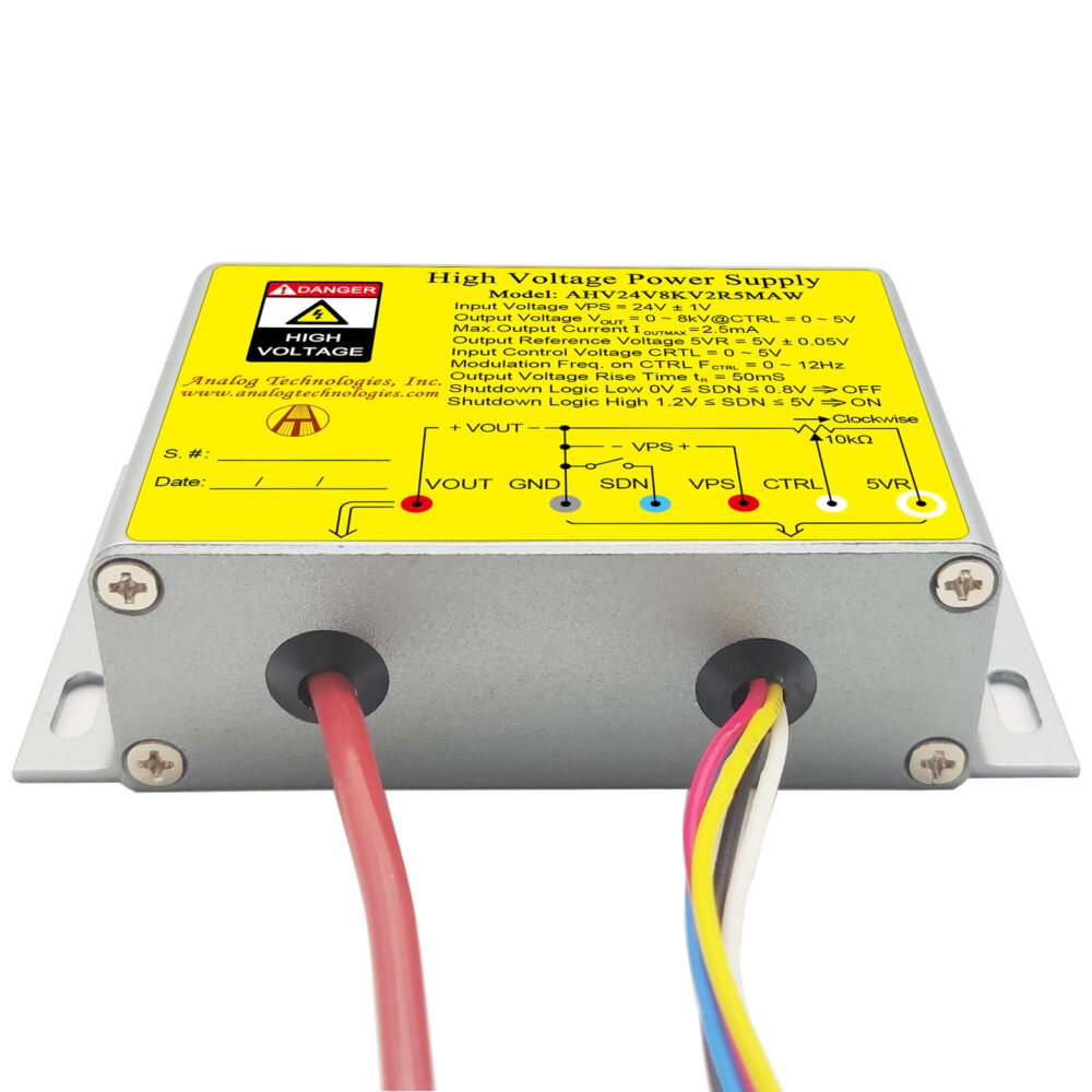 AHV24V8KV2R5MAW 8kV 2.5mA DC DC HV Power Supply (24V Input)
