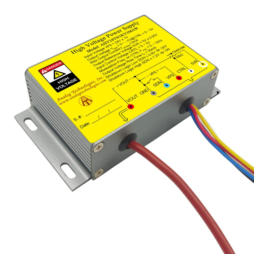 AHV24VN1KV3MAW &minus;1kV 3mA DC DC HV Power Supply (24V Input)