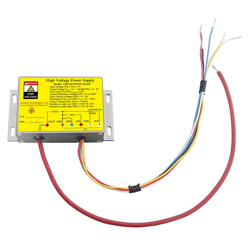 AHV24VN3KV1MAW &minus;3kV 1mA DC DC HV Power Supply (24V Input)