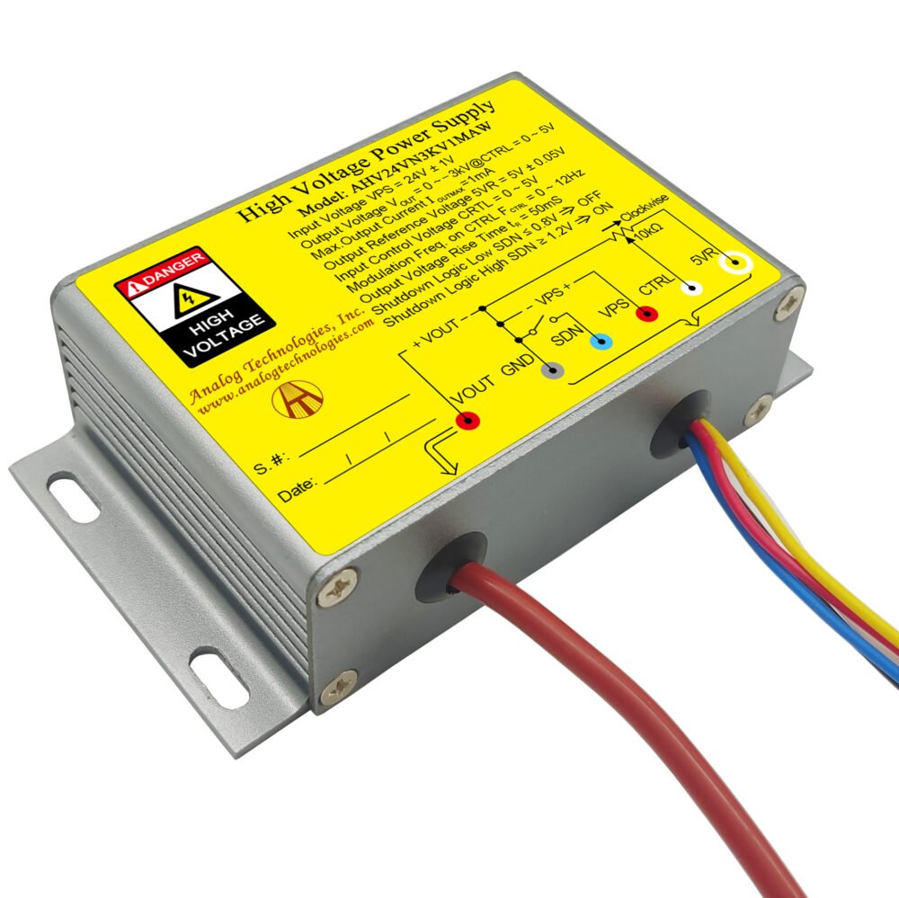 AHV24VN3KV1MAW &minus;3kV 1mA DC DC HV Power Supply (24V Input)
