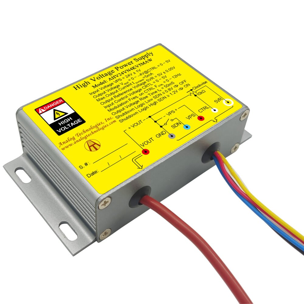 AHV24VN4KV5MAW &minus;4kV 5mA DC DC HV Power Supply (24V Input)