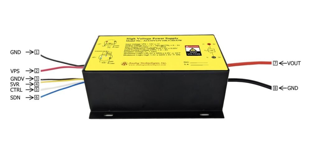 ACCHV12V10KV2MAIW 0 to 12kV 2mA HV Power Supply (12V Input)