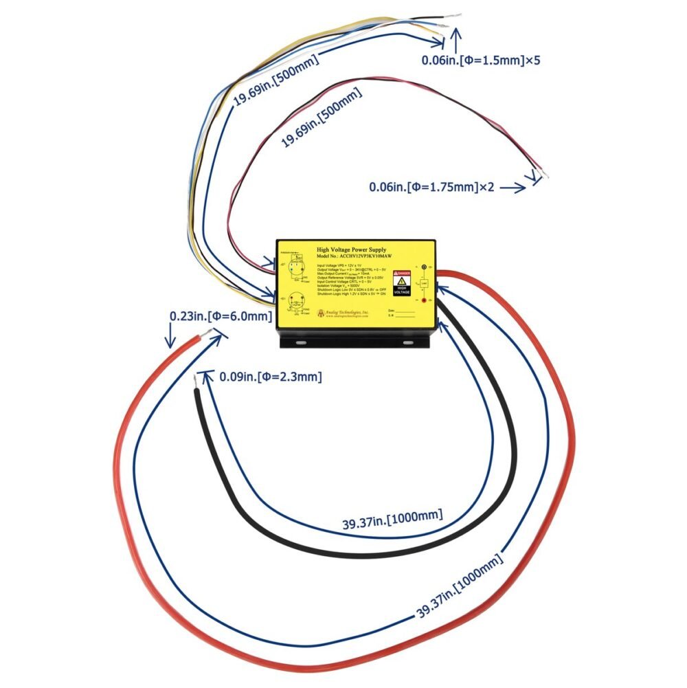 ACCHV12V3KV10MAIW 0 to 3kV 10mA HV Power Supply (12V Input)