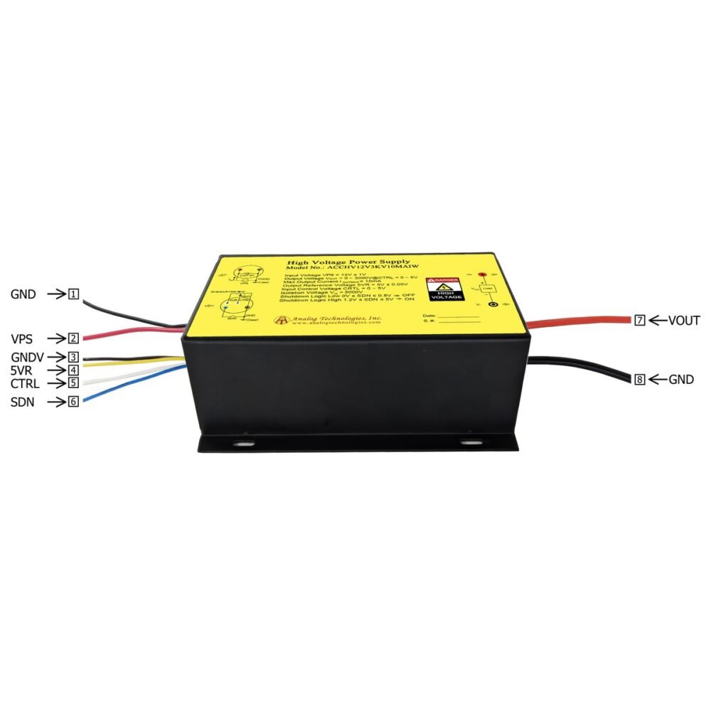 ACCHV12V3KV10MAIW 0 to 3kV 10mA HV Power Supply (12V Input)