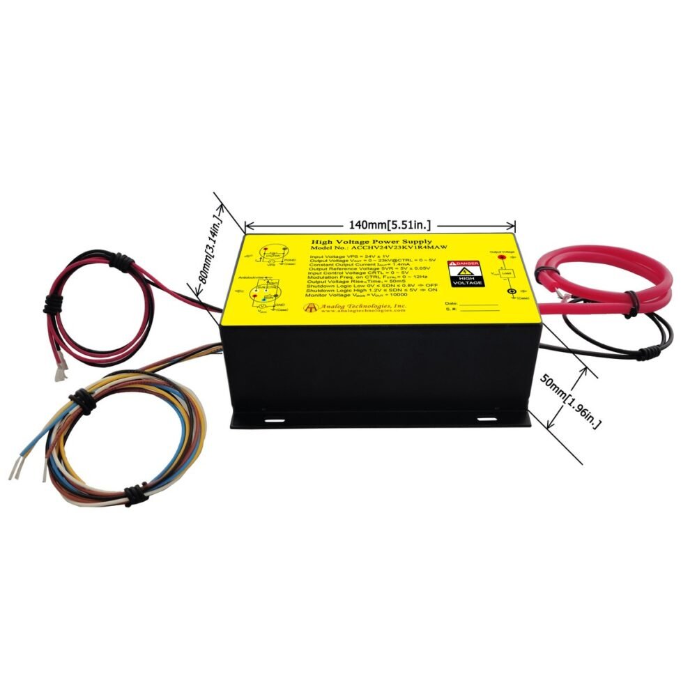 ACCHV24V23KV1R4MAW 0 to 23kV 1.4mA HV Power Supply (24V Input)