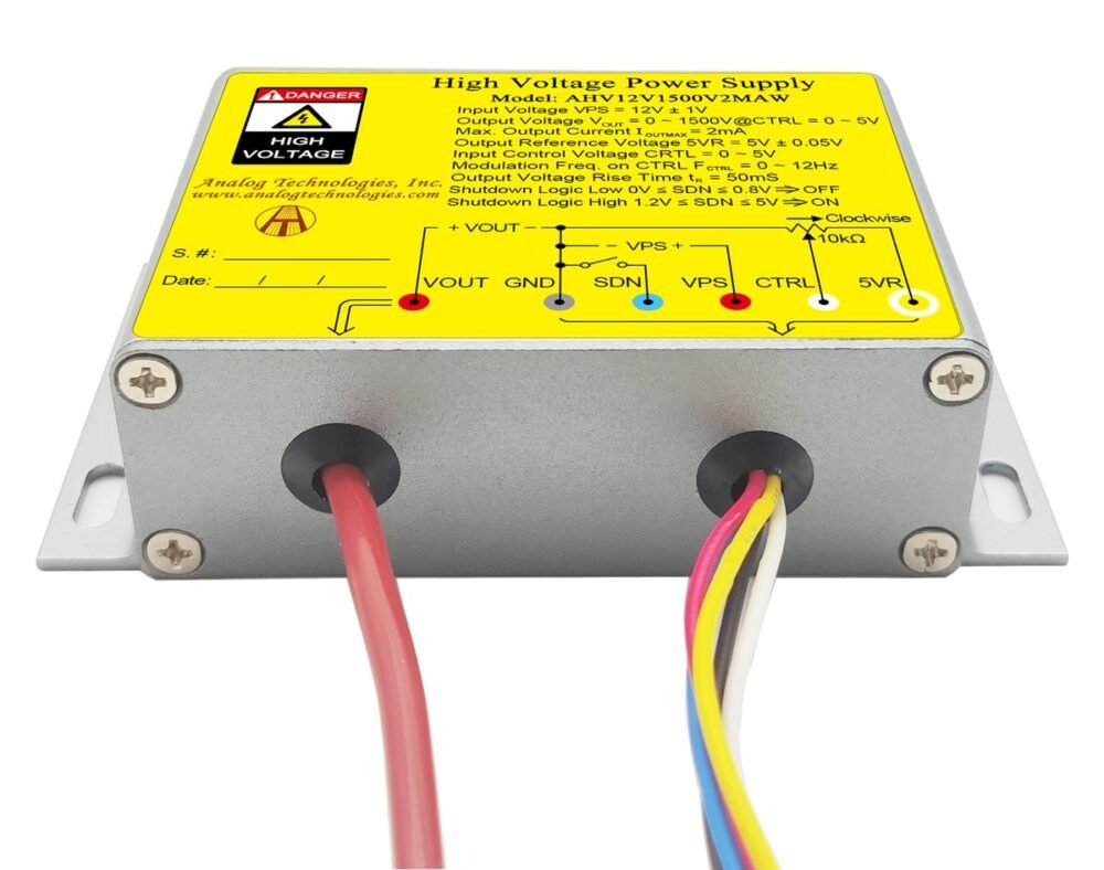 AHV12V1500V2MAW 1500V 2mA DC DC HV Power Supply (12V Input)