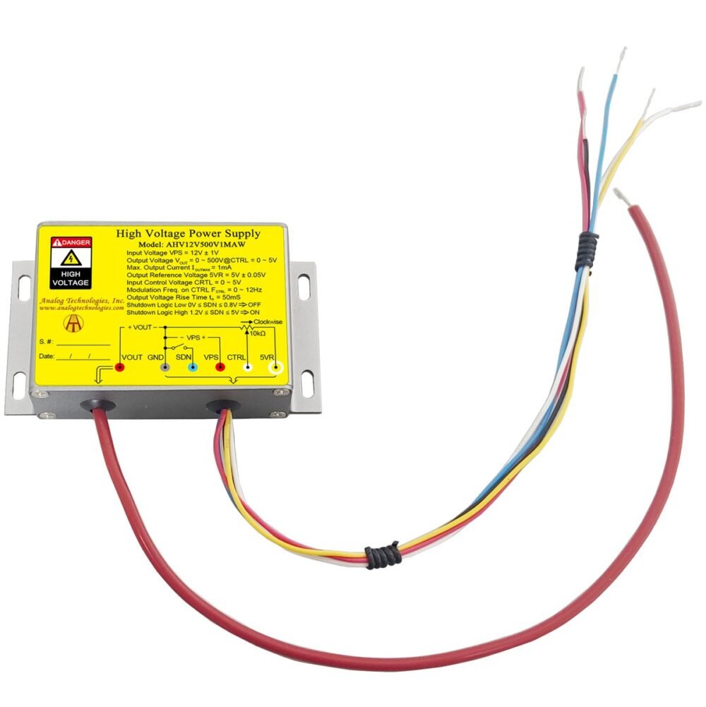 AHV12V500V1MAW 500V 1mA DC DC HV Power Supply (12V Input)