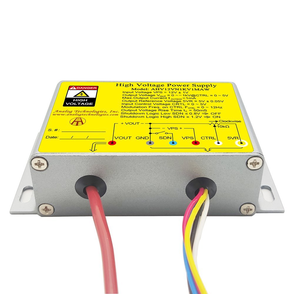 AHV12VN1KV1MAW &minus;1kV 1mA DC DC HV Power Supply (12V Input)