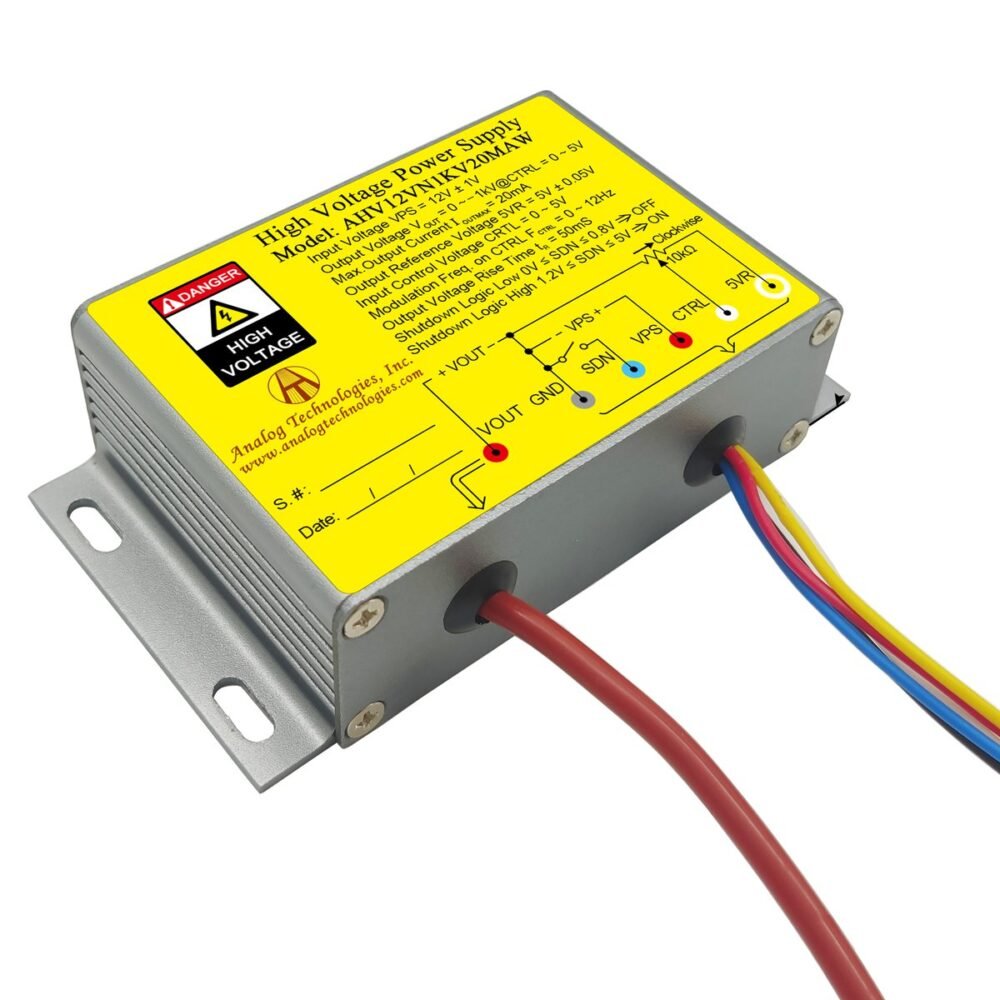 AHV12VN1KV20MAW &minus;1kV 20mA DC DC HV Power Supply (12V Input)