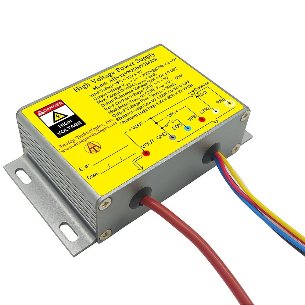 AHV12VN2500V5MAW &minus;2500V 5mA DC DC HV Power Supply (12V Input)