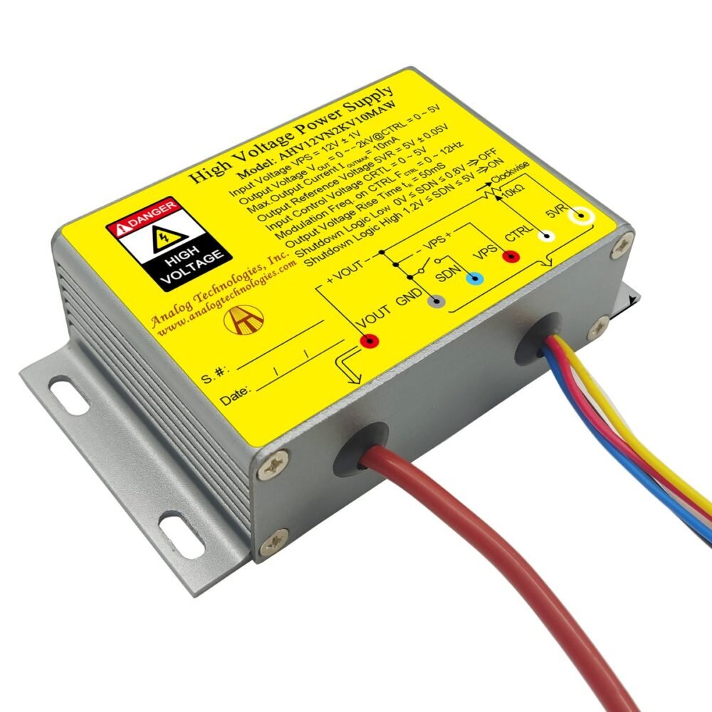 AHV12VN2KV10MAW &minus;2kV 10mA DC DC HV Power Supply (12V Input)
