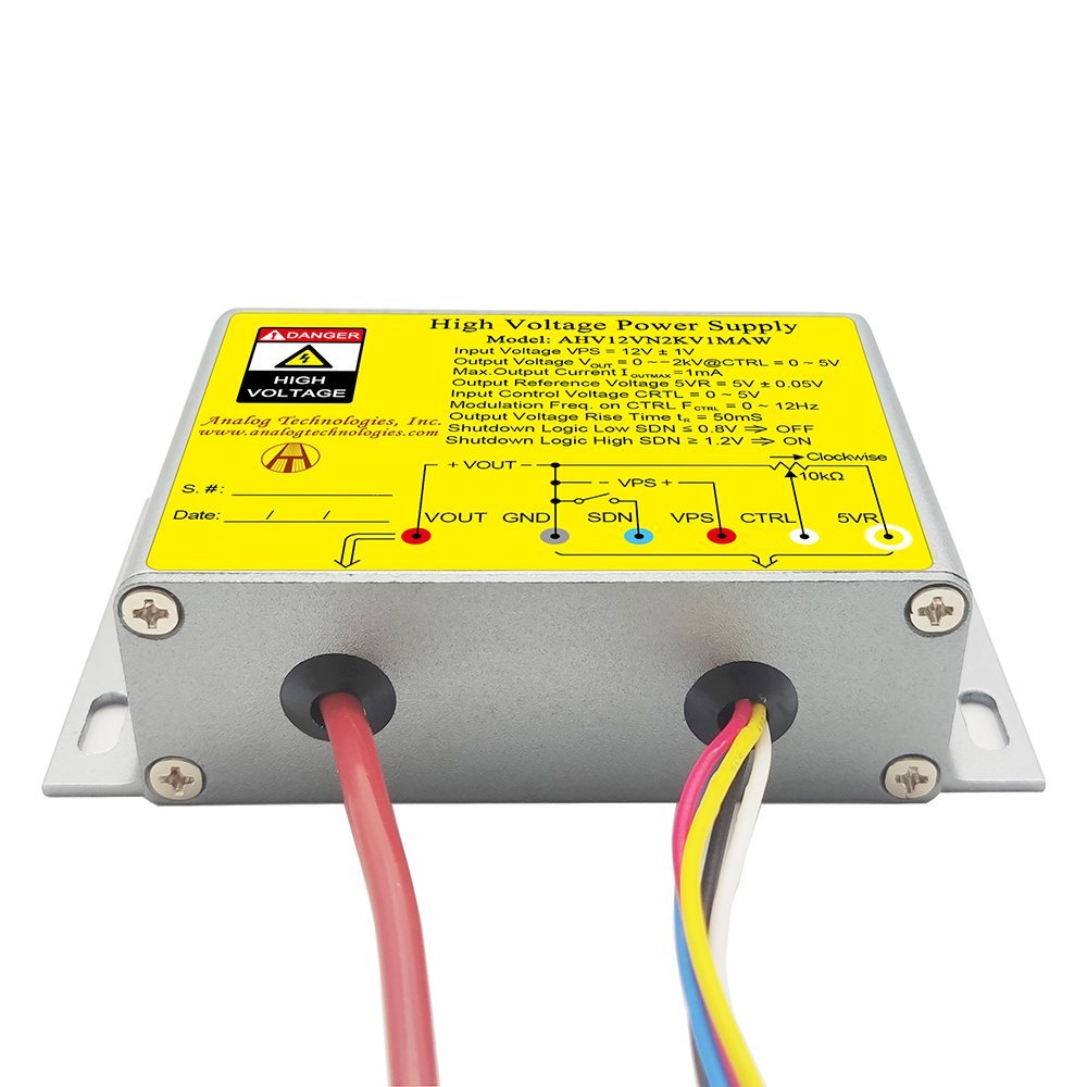 AHV12VN2KV1MAW &minus;2kV 1mA DC DC HV Power Supply (12V Input)