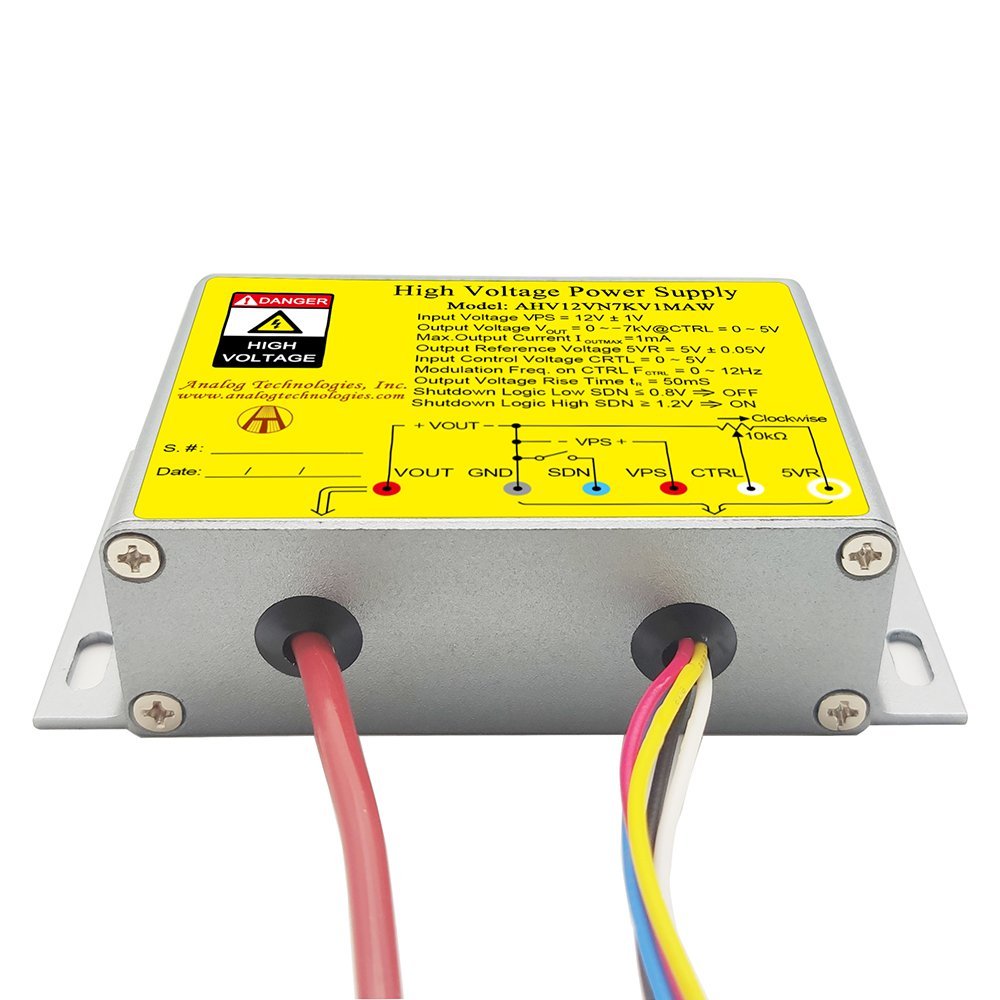 AHV12VN7KV1MAW &minus;7kV 1mA DC DC HV Power Supply (12V Input)