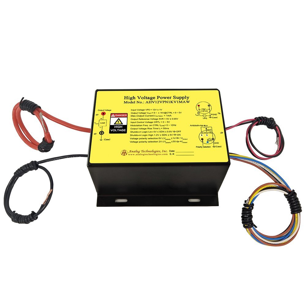 AHV12VPN1KV1MAW 1kV/&minus;1kV 1mA DC DC HV Power Supply (12V Input)