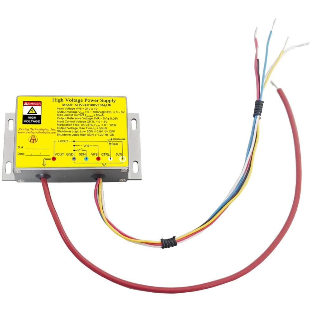AHV24V500V10MAW 500V 10mA DC DC HV Power Supply (24V Input)