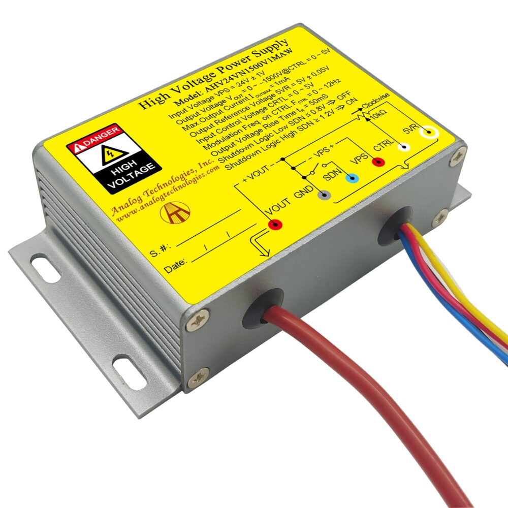 AHV24VN1500V1MAW &minus;1500V 1mA DC DC HV Power Supply (24V Input)