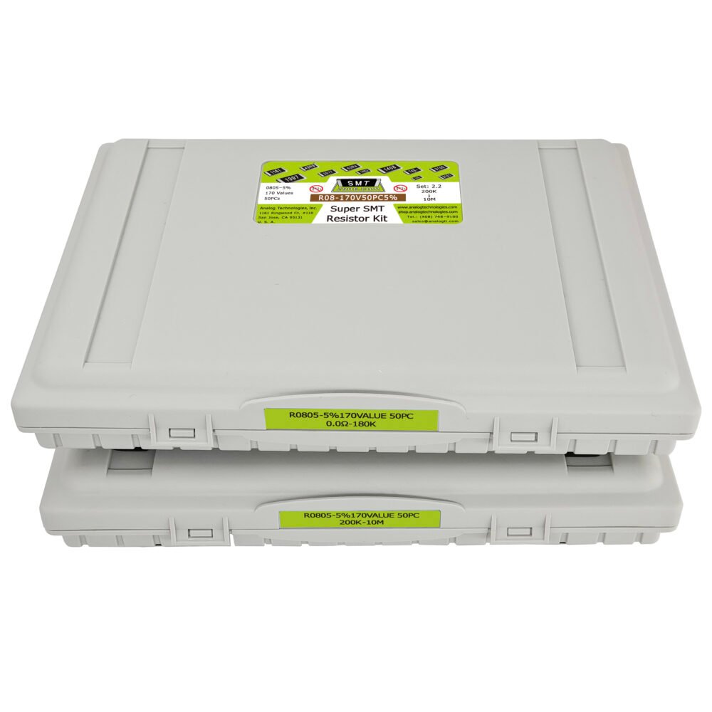 R08-170V50 0805 5% resistor kit, 170 values, 200 pieces per value